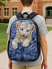 cheap Kids &amp; Teen Backpacks-Kids 3-Piece Animal Print Backpack Set, Waterproof School Bookbag with Lunch Bag and Pencil Case for Elementary Boys &amp; Girls, Back to School and Daily Use