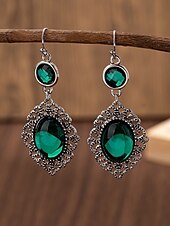 abordables Boucle d&amp;#39;oreille pour femme-Boucles d&#039;oreilles pendantes gothiques vintage pour femmes avec pierre précieuse rouge, design pendant en filigrane d&#039;argent antique pour fête d&#039;Halloween et cosplay
