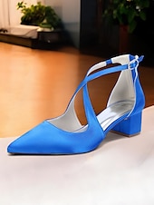 abordables cocktail-Escarpins à talons carrés et bout pointu en satin ivoire pour femmes - chaussures élégantes à brides croisées pour banquets formels et cocktails