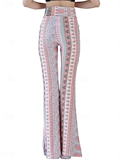 billige -Dame Leggings Årgang Etnisk stil Full lengde Høy Midje Paisly Printer comfy Myk Bekvem Mikroelastisk utendørs Gate Svart Hvit Rosa Blå Sommer Vår Høst Slank Fasong