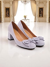 economico Anni &amp;#39;50-Per donna Tacchi Retrò Feste Lavoro Quotidiano Fiocco Tacco grosso Punta quadrata Elegante Vintage Finta pelle scamosciata Mocassino Nero Rosa Blu