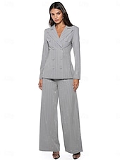 preiswerte Hosenanzüge für Mama-Hosenanzug Mutter der Braut Kleid Elegantes Hemdkragen Knöchellänge Polyester Langarm mit Knöpfen