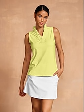 cheap Polos &amp; Quarterzips-Women&#039;s Golf Polo Shirt Baby blue Lake blue Black Sleeveless Top Ladies Golf Attire Clothes Outfits Wear Apparel