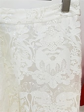 baratos Terninhos de calça da mamãe-Conjunto de Calças Vestido da Mãe da Noiva Vestido Elegante Colarinho de Camisa Comprimento do Tornozelo Renda Mangas Longas com Cor Sólida