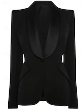preiswerte Hosenanzüge für Mama-Hosenanzug Brautmutterkleid Elegant Hemdkragen Bodenlang Krepp Langarm mit Einfarbig 2025