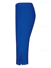 economico Leggings semplici-Per donna Pantaloni capri Leggings Streetwear Casual Lunghezza al polpaccio Naturale Semplice Pizzo Patchwork Elastico in vita Comodo All&#039;aperto Confortevole All&#039;aperto Vacanza Casual Quotidiano