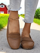 economico Slip-ons e mocassini da donna-Mocassini grigi da donna – Scarpe pieghevoli morbide con suola antiscivolo per viaggi su strada guida e commissioni quotidiane