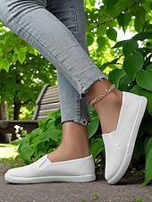 olcso Női tornacipők-női vászon bebújós tornacipők – könnyű, minimalista lapos cipők mindennapi ügyintézéshez, parkban sétáláshoz és hétvégi villásreggelihez