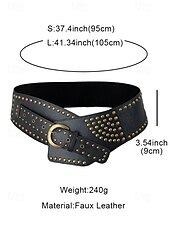abordables Ceinture pour femme-Femmes Noir Marron Faux Cuir Punk ancien Style Gothique Été Printemps Automne