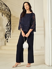 voordelige Kant Tops-Dames Kanten overhemd Blouse Geklede topjes Chiffon-topjes Effen Kleur Bloemig Grafisch Elegant Stijlvol Basic Halve mouw Flutter mouw Boothals Normale tops Bruiloft gast Werk Dagelijks Asymetrische