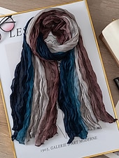 economico Cravatte e papillon da uomo-sciarpa leggera in chiffon stropicciato da uomo con effetto tie-dye sfumato, perfetta per viaggi bohémien, stratificazione quotidiana e look primaverili/autunnali