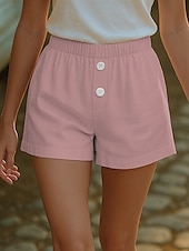 economico Cortometraggi grafici-Per donna Chinos Shorts Vacanza Vintage Stile Etnico Corto Vita Alta Grafico Fibbia Stampato Traspirante Morbido All&#039;aperto Micro-elastico Formale All&#039;aperto Vacanza Rosso rubino Nero Bianco Rosa