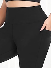 abordables Sports Grande Taille &amp; Grossesse-Femmes leggings de pilates Jambières Capri pantalon de sport Avec Poches Léger Pilates Salle de sport Course Leggings Capri Couleur Unie Gris foncé Noir Vert Véronèse Grande taille Des sports Tenues