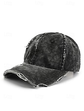 levne Pánské klobouky-Pánská vintage džínová baseballová čepice s potiskem – nastavitelná čepice z prané bavlny pro outdoorové sporty, cestování a běžné nošení