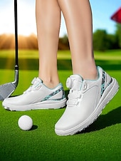 abordables Zapatos de Golf para Mujeres-Zapatos de golf ligeros para mujer: zapatillas deportivas modernas con detalles en rosa para la práctica diaria del golf y actividades al aire libre en verano.