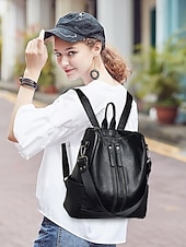 preiswerte Mode Rucksäcke-Wandelbare Rucksack-Geldbörse aus Kunstleder für Damen – multifunktionale, diebstahlsichere Umhängetasche mit Kopfhörerloch und Reißverschlusstasche für den Schulalltag, Freizeitreisen und die Arbeit