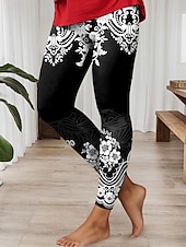 abordables -Femmes Leggings ancien Mode Style Ethnique Longueur complète Taille haute Graphique Formes Géométriques Impression Respirant Doux Élastique Occasionnel Quotidien Fête Blanche Bleu Vert Améthyste Ét
