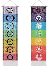 tanie Wiszący i tkany gobelin na ścianę-Boho gobelin Chakra tkany gobelin nordycka dekoracja do salonu sypialni boho zasłona na ścianę frędzle