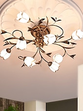 baratos Design Sputnik-luminária de teto LED branco quente luminária de mesa de cabeceira para salas de estar quartos escritórios