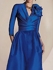 economico Lunghezza del pavimento-Linea ad A Sirena Tromba Tubino Colonna Lunghezza al pavimento Abito da invitata a nozze Abito Formale Abito da sera Abito da cerimonia per signora Manica 3/4 Mezza Manica Scollo a V Collo gioiello