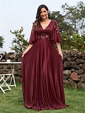abordables BLEU-Robes de quinceanera en A élégante robe formelle mariage longueur au sol manches 3/4 en V chiffon dos en V avec plis