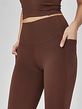 economico Leggings e collant da yoga-Per donna Pantaloni fitness Pantaloni da Pilates Pantaloni da yoga con tasche Leggero Vita Alta Palestra Pilates Zumba Pantaloni Rosa Caffè Autunno Gli sport Abbigliamento sportivo Micro-elastico