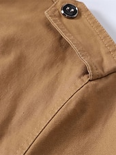 levne Cargo bundy-Pánské Trucker bunda Nákladní bunda Neformální bunda Dovolená Denní Kapsy Jaro Podzim Bez vzoru Módní Klasické Stojáček Standardní Černá Khaki Armádní zelená Saka