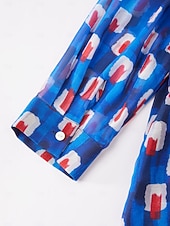 billige Blomstrete kjoler-geometrisk maxikjole i chiffon med fargeblokker