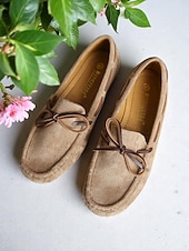 abordables Chaussures sans lacet et mocassins femme-Mocassins pour femmes avec nœud – Flats confortables à enfiler pour la conduite décontractée les balades au jardin les festivals de bière et les pique-niques de printemps