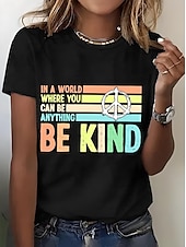 abordables T-shirt Humor &amp; Citations-Femmes T-shirt Graphique Lettre ancien Élégant Classique Manche Courte Col ras du cou Col rond Hauts Réguliers Quotidien Week-end Imprimé Noir Blanche Rose Claire Bleu Violet Été Printemps