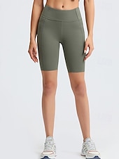 baratos Leggings lisas-Mulheres Calção Leggings Roupa de rua Casual Comprimento do joelho Cintura Alta Tecido Cintura elástica Respirabilidade Com Stretch Férias Rua Roupa Diária Preto Azul Verde Cinzento Claro Verão Normal