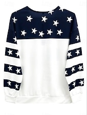 abordables Top jour de l’indépendance-Sweatshirts zippés patriotes pour femmes du jour de l'indépendance géométrique rayé mode active décontractée à manches longues col ras du cou tops réguliers vêtements quotidiens impression zippée