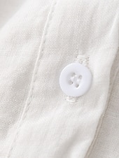 economico Camicie-Per donna Camicie di cotone e lino Tinta unica Elegante Essenziale Casual Manica 3/4 Colletto a Camicia Top Regolari Quotidiano Bottoni Bianco Rosa Azzurro Estate