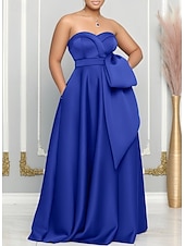 cheap Wedding Guest Dresses-A-Line Wedding Guest Dresses Elegant Dress Wedding Guest Engagement Floor Length Sleeveless Sweetheart Satin with Slit Butterfly