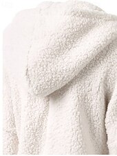 levne Texturované mikiny a svetry-Dámské Fleecová bunda Mikina s kapucí Zahřívací Pohodlné Zip Kapsy Elegantní Módní Venkovní Pevná barva Jdeme ven Běžné / Denní Víkend Zip Standardní Kapuce Běžný Dlouhý rukáv Svrchní oděvy Čern