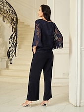 preiswerte Elegante Oberteile-Damen Spitzenbluse Bluse Elegante Oberteile Chiffon Tops Einfarbig Blumen Elegant Stilvoll Halbarm Flattrige Ärmel U-Boot-Ausschnitt Normale Oberteile Hochzeitsgast Arbeit Täglich Asymmetrischer Saum