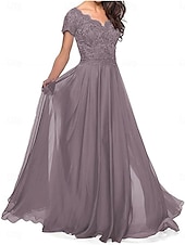 preiswerte Bodenlänge-A-Linie Brautmutterkleid Elegant Herzförmiger Ausschnitt Bodenlang Polyester Kurzarm mit Falten 2025