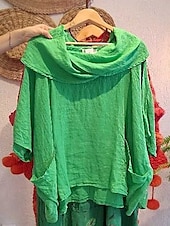 preiswerte Hemden-Damen Bluse Einfarbig Elegant Lässig Halbarm Rundausschnitt Normale Oberteile Täglich Ferien Schwarz Weiß Rosa Rote Blau Sommer Herbst