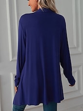 cheap Coats &amp; Trench Coats-Women&#039;s Casual Jacket Breathable Comfortable Oversized Casual Plain Vacation Street Casual Daily Wear Open Front Long Collarless Regular Fit 3/4 Length Sleeve Outerwear White Pink Wine Summer Spring