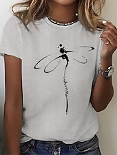 ieftine Tricou cu animale-Pentru femei Tricou Grafic Animal Epocă Stilat Clasic Manșon scurt Stil Nautic Topuri obișnuite Zilnic Sfârșit de săptămână Imprimeu Alb Mov Gri Deschis Albastru Deschis Vară Primăvară