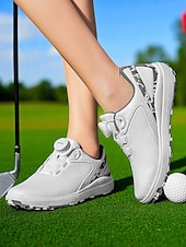 abordables Zapatos de Golf para Mujeres-Zapatos de golf ligeros para mujer: zapatillas deportivas modernas con detalles en rosa para la práctica diaria del golf y actividades al aire libre en verano.