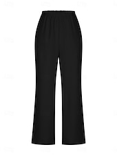 abordables Ensembles chemisiers pour femmes-Femmes Mode Streetwear Quotidien Ensembles de Pantalons Sans manches Col en V Uni Occasionnel Quotidien Noir bleu marine Vert Été Coupe Ample