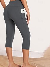economico Leggings semplici-Per donna Pantaloni capri Pantaloni Eleganti Leggings Leggings comodi Streetwear Casual Lunghezza al polpaccio Naturale Semplice Tasca Elastico in vita Comodo All'aperto Confortevole All'aperto Sport