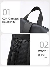abordables Sacs à dos de Collège-Sac à dos de voyage imperméable pour homme avec compartiment à chaussures, design simple à enroulement, tissu Oxford durable, adapté à l&#039;école, à la salle de sport, aux déplacements quotidiens et aux week-ends