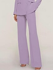 economico Tailleur pantalone della mamma-Tuta / Completo Pantalone Abito da cerimonia per signora Formale Ospite di nozze Elegante Colletto a Camicia Lunghezza al pavimento Chiffon Elasticizzato Manica Lunga con Bottoni Tinta unita 2025