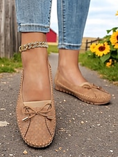 baratos Sapatilhas e Mocassins de mulher-mocassins femininos com laço rosa – mocassins leves e casuais para dirigir, ideais para tarefas diárias, passeios no jardim e looks casuais