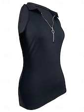 ieftine Top simplu-Pentru femei Camisole Tank Top Culoare solidă Modern Casual Fără manșon Guler Cămașă Topuri obișnuite Zilnic Fermoar Negru Roșu Vin Albastru piscină Maro Trifoi Vară