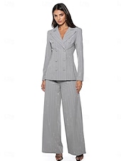 preiswerte Hosenanzüge für Mama-Hosenanzug Mutter der Braut Kleid Elegantes Hemdkragen Knöchellänge Polyester Langarm mit Knöpfen