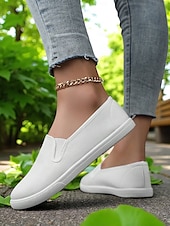 olcso Női tornacipők-női vászon bebújós tornacipők – könnyű, minimalista lapos cipők mindennapi ügyintézéshez, parkban sétáláshoz és hétvégi villásreggelihez