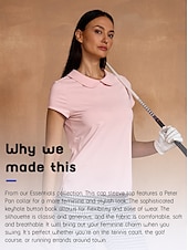 billiga Polos &amp;amp; kvartsdragkedjor-Dam Vandringspolotröja Yanrosa Svart Vit Kortärmad Skjorta Golfkläder för damer Kläder Outfits Bär kläder